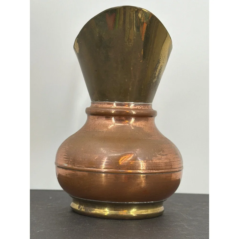 Vintage Flemish Original Copper Brass Pitcher Made in Belgium Mixed Metal 5.5